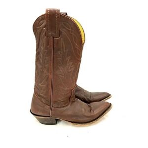 80s Mens Nocona Cowboy Boots 15298 Dark Cherry SZ 5C Made in USA Vintage